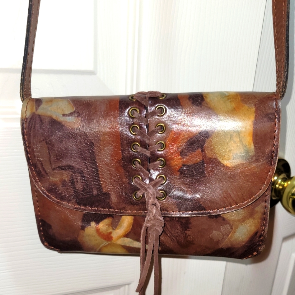 Patricia nash leather braided crossbody bag